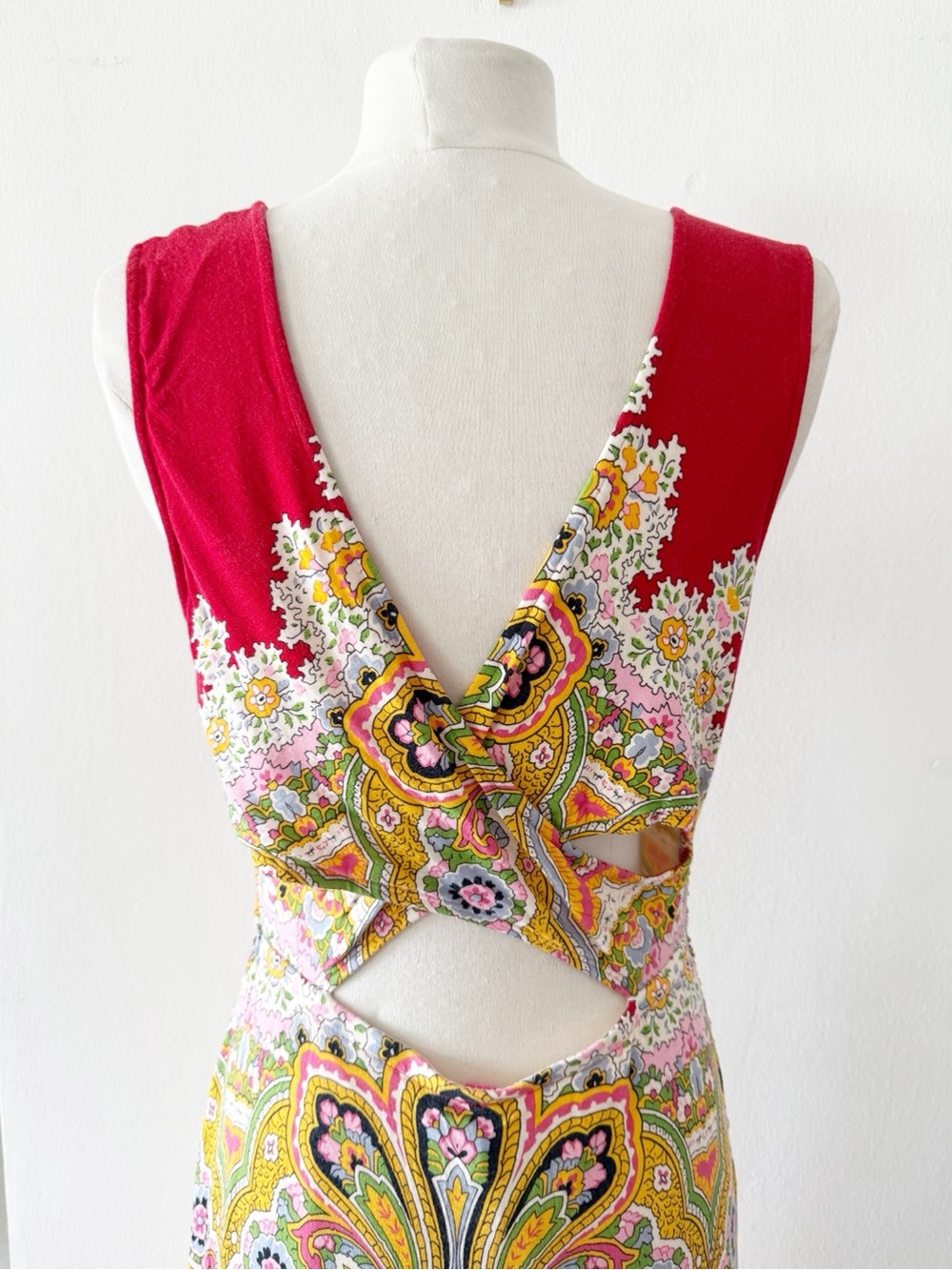 Plenty by Tracy Reese Anthropologie Boteh Cross Back Maxi Dress Size Medium - Picture 7 of 11